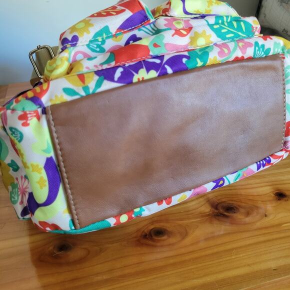 Lily Bloom Shoulder Bag Floral Bird Print Recycled Eco Friendly Pockets - Picture 10 of 10